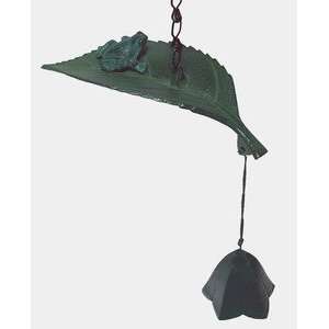   Japanese Cast Iron Dragonfly on Leaf Wind Chimes Patio, Lawn & Garden