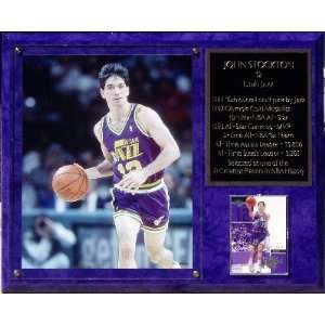  John Stockton 12x15 Plaque with Photo and Stats Sports 