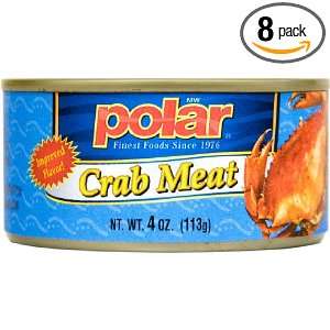 MW Polar Foods White Crab Meat, 4 Ounce Cans (Pack of 8)  