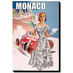 Womens Retro Fashion 1950s Monaco Giclee Canvas Art   