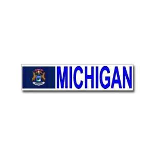  Michigan With State Flag   Window Bumper Laptop Sticker 