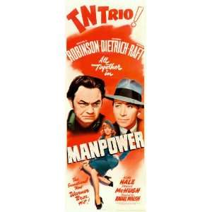  1941 Manpower 14 x 36 Movie Poster   Insert Style A