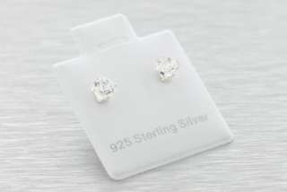  SILVER 4MM ROUND CUT SIMULATED LAB DIAMOND EARRINGS MENS STUDS  