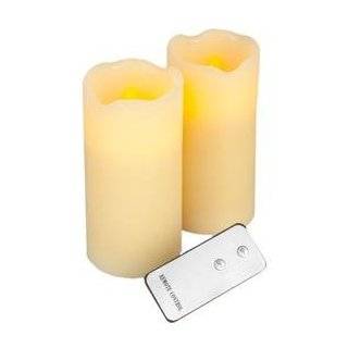 Flameless 2 Pack of Ivory Pillar Candles with Remote Control, Two 6 