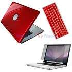 Red Hard Cover Case Keyboard Skin Accessory Bundle for Macbook Pro 13 