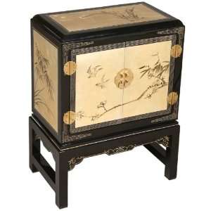 EXP Handmade Asian Furniture   26 Black & Gold Lacquer Wood Oriental 