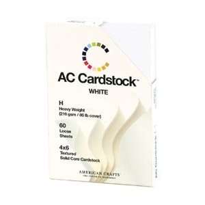  American Crafts Cardstock Pack 4X6 60/Pkg White AC71297 
