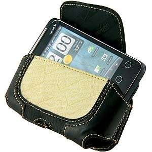  OEM Verizon Sideways Leather Case, Black/Khaki for 