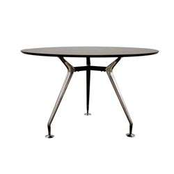 Repente Steel Leg Black Round Dining Table  
