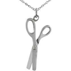 Sterling Silver Moveable Scissors Necklace  