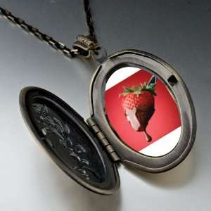  Chocolate Dipped Strawberry Pendant Necklace Pugster 