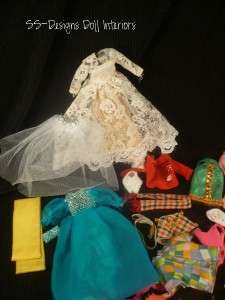   Dawn Lot Case Dolls Clothes Wedding Dress Shoes Ron 80+ pcs  