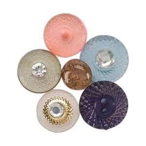  Sparklers Flat Back Non Adhesive Buttons   Vintage Perfect 
