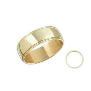 Plain 18 Karat Yellow Gold Milgrain 6mm Comfort Fit Wedding Ring   5 