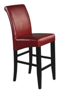   30 Upholstered Parsons Barstool Bar Stool   Red Eco Leather  
