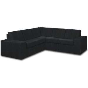  Mission Black Faux Leather Ray Sectional