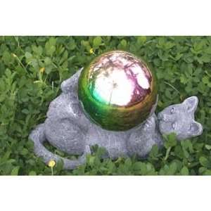    Frolicking Feline Gazing Globe Holder & Globe Patio, Lawn & Garden