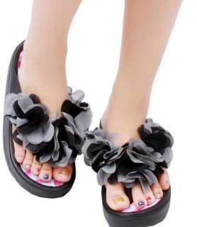 New Summer Lady Girl Beach Sandals Flower Slippers Flip Flop Heel 