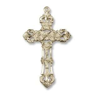  14K Gold Cross Medal Cross Pendant Religious Christian 