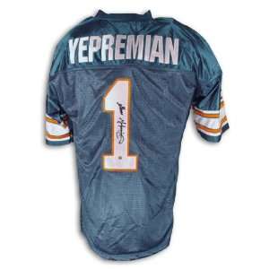   Autographed Miami Dolphins Blue Throwback Jersey 