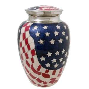  American Flag Brass Cremation Urn Patio, Lawn & Garden
