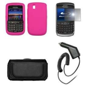  Blackberry Tour 9630 Premium Black Leather Carrying Pouch+ 