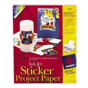  AVERY Ink Jet Sticker Project Paper, 15 per pack, 6 packs 