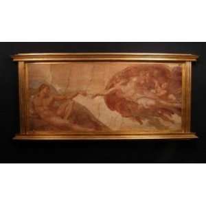  66 x 31 Creation of Man by Michelangelo Florentine Plaque 