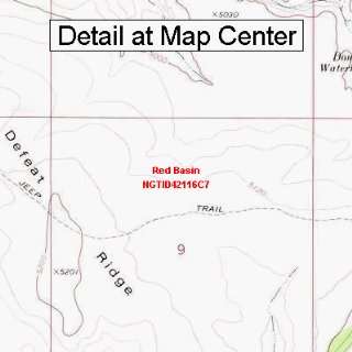  USGS Topographic Quadrangle Map   Red Basin, Idaho (Folded 