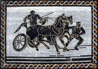 Ancient Greek Scene Marble Mosaic Art Tiles Stone Mural  