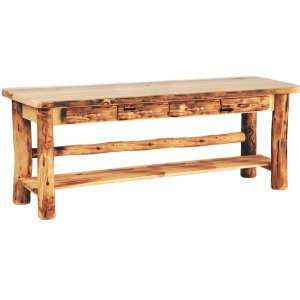  Aspen Mountain Log 6 Foot Sofa Table with Drawers