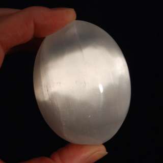   58mm SELENITE Worry Palm Stone Satin Spar Reiki Crystal Healing  