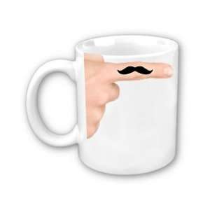 Finger Mustache Coffee Mug