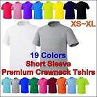 Plain Blank Short Sleeve CrewNeck Solid Pure Cotton T Shirt Basic Top 