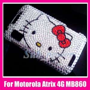Hello Kitty Bling Case Cover Motorola Atrix 4G MB860 FS  