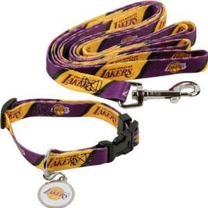  Los Angeles Lakers Dog Collar & Leash Set Sports 