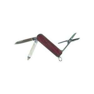  Small Key Chain Knife with wooden scales and three blades 