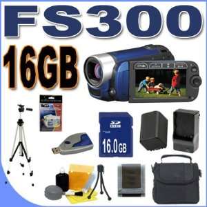  Canon FS300 Flash Memory Camcorder w/41x Optical Zoom (Blue 