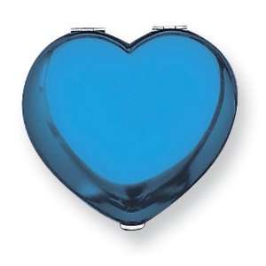  Blue Metal Heart Compact Mirror Jewelry