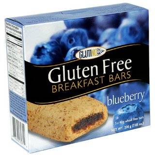 Glutino Gluten Free Breakfast Bars, Blueberry, 5 Count Boxes (Pack of 