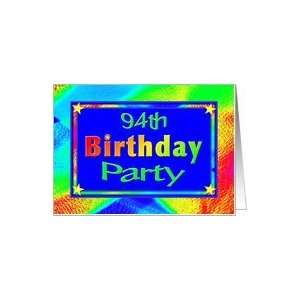  94th Birthday Party Invitations Bright Lights Card Toys & Games
