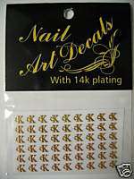 CALVIN KLEIN CK Gold 14K Plate Nail Art Decals Stickers  