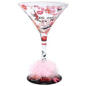 Lolita Single And Lovin It Hand Painted Martini Glass  