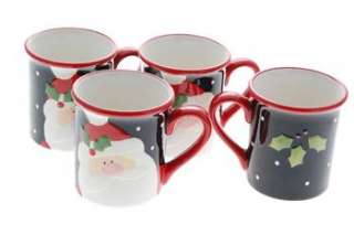  Zulauf NEW Christmas Cut Outs Santa Mug Set of 4 Holiday 4 PC  