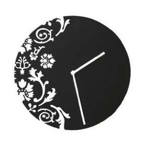  Non Ticking Classical Carved Art Wall Clock(Black)
