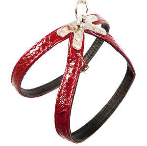 Studded Luxury Leather Dog Harness 11 14 Red Small  