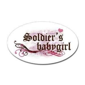  Soldiers Babygirl Military Oval Sticker by  