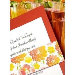com Wedding Invitations Kit Papaya Orange with California Poppy Sash 