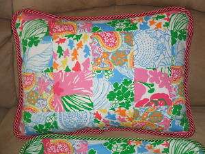 Lilly Pulitzer Colorful Summer Hours Patch Work Pillow  