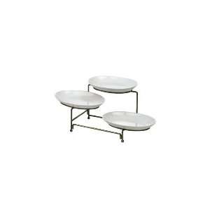   Set, Tiered Rack, (3) Oval Shaped Serving Dishes